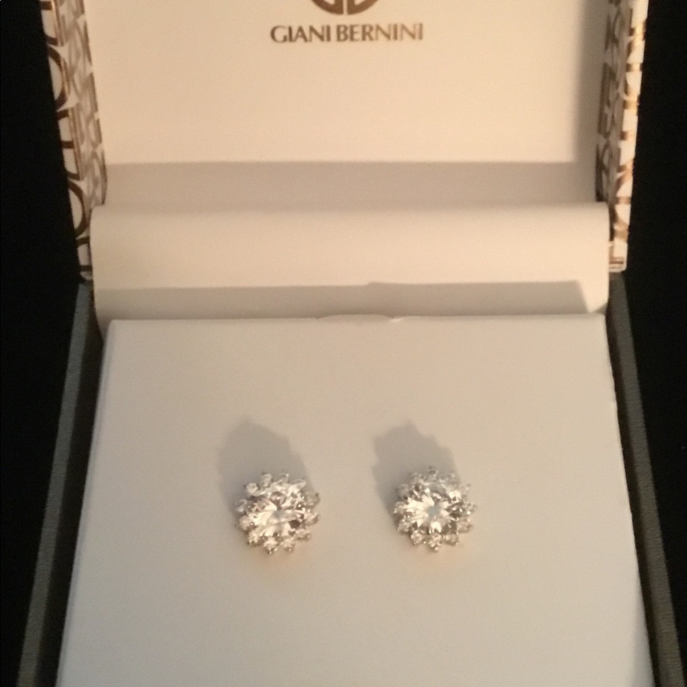 GIANI BERNINI STR SILVER CUBIC ZIRCONIA EARRINGS